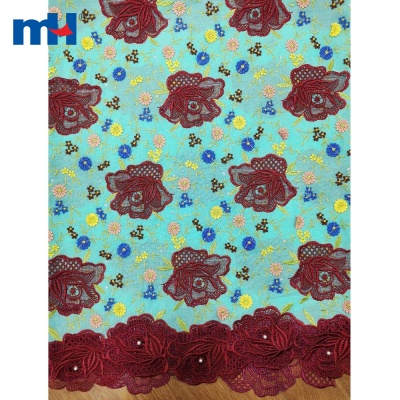 Tissu en dentelle de coton 3D