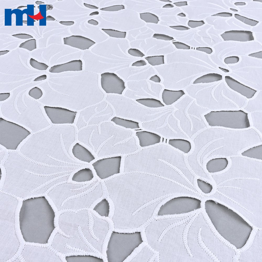 Twill Laser-Cut Embroidery Lace with Adhesive | OEM by MH