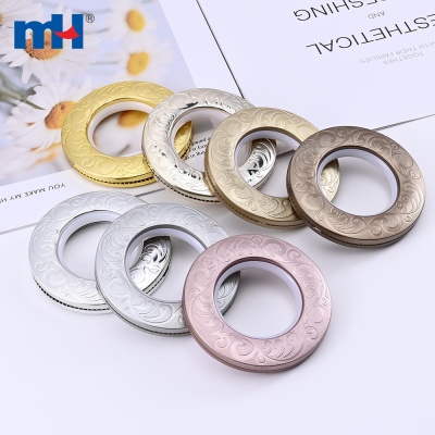 Decorative Plastic Curtain Ring with Embossed Pattern