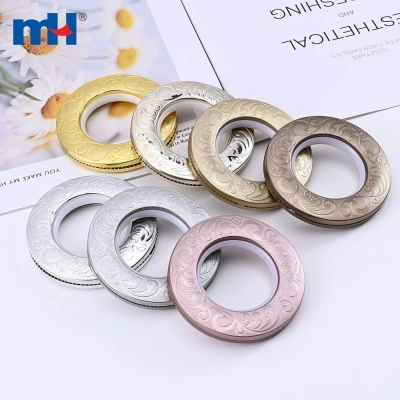Decorative Plastic Curtain Ring with Embossed Pattern