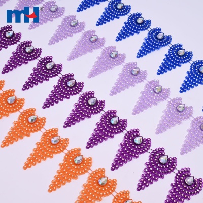 72mm Plastic Teardrop Rhinestone Fringe Trim
