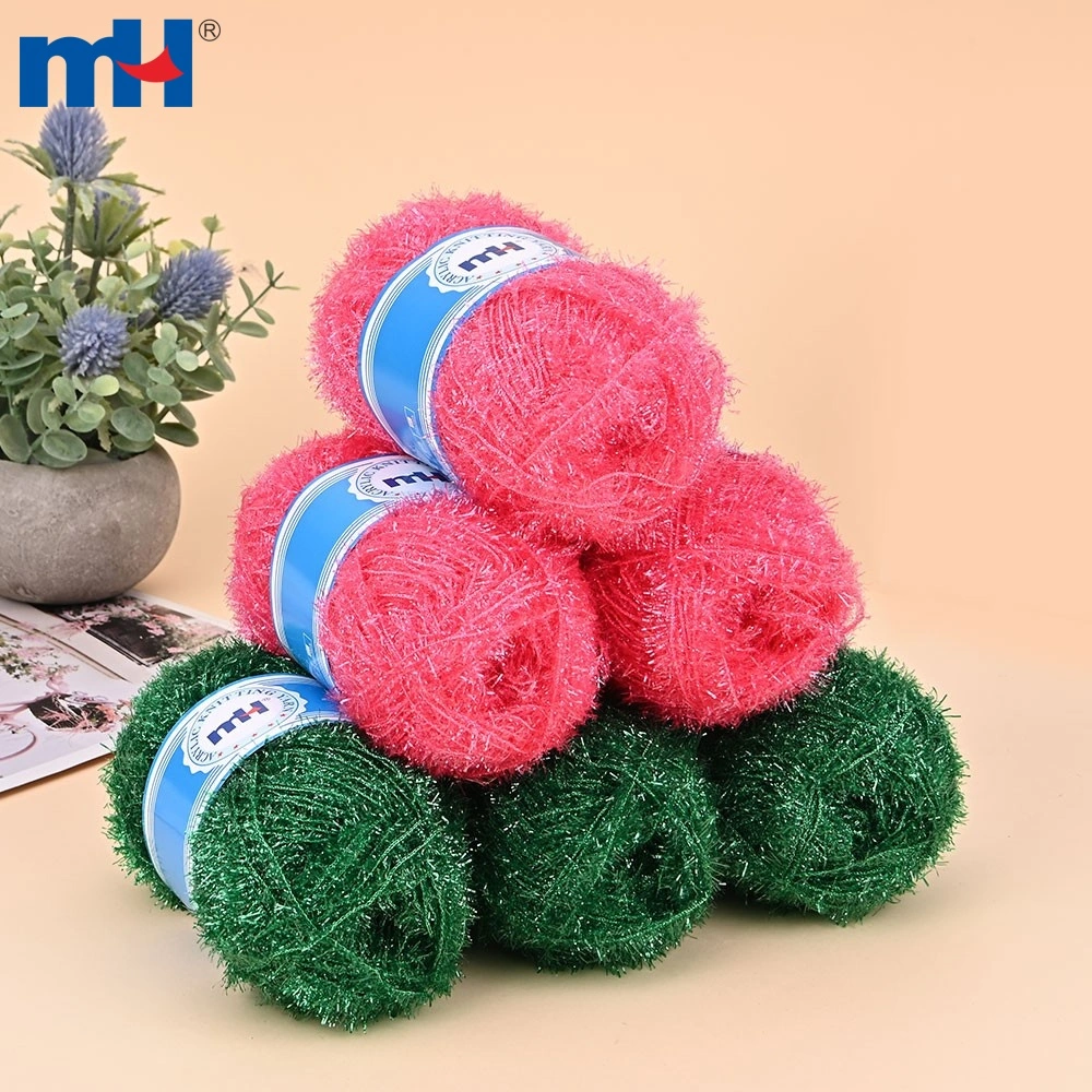 GORGECRAFT 200m 2 Rollen Funkelndes Scrubby Garnbündel Stahlblau Metallisch Scrubby Polyester Scrub Wimperngarn Für Geschirrtücher Stricken Weben Häkeln Puppenmützen Reinigungswerkzeug Bastelprojekt