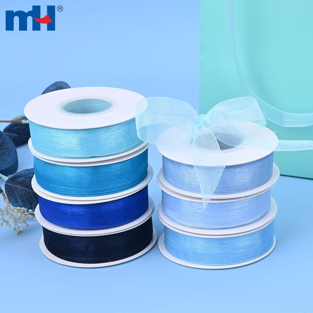 MH Low MOQ Supplier 1 inch Polyester Fine Edged Sheer Ribbon