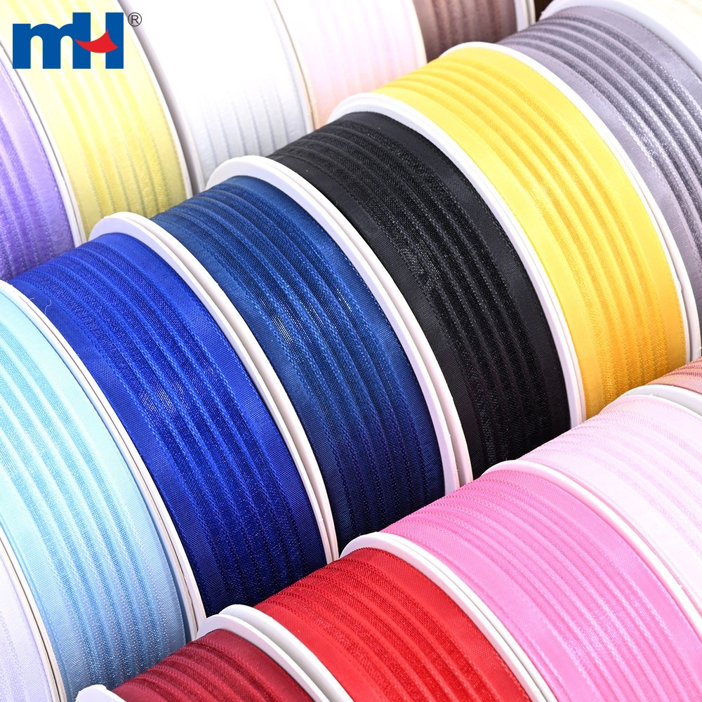 1 Shape Ribbon MH Manufacturer Direct 1 inch Wide Striped Organza Ribbon