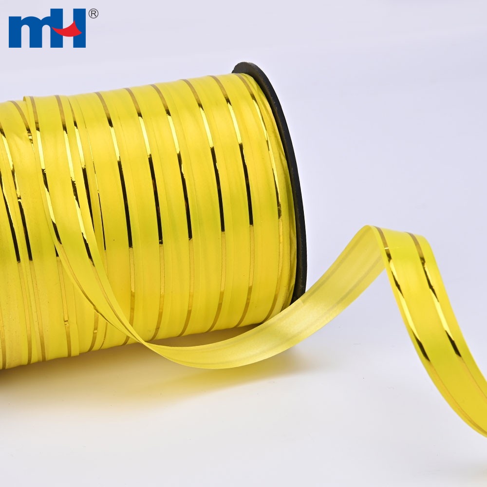 MH Manufacturer Direct Balloon String Ribbon with 2 Gold Wire