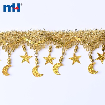 7cm Sequins Beaded Fringe Trim