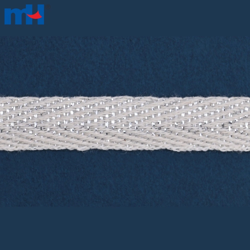 MH Bulk Order Supplier 10mm 2G Metallic Cotton Webbing Tape