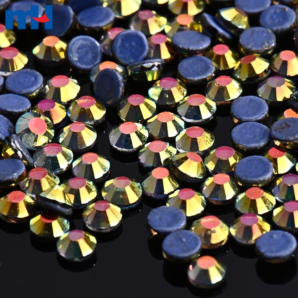SS10 Gold AB Hot Fix Diamond Rhinestone Double Gum | MH Whoelsale