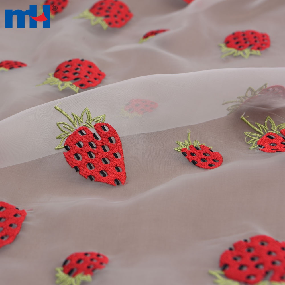 strawberry print tulle