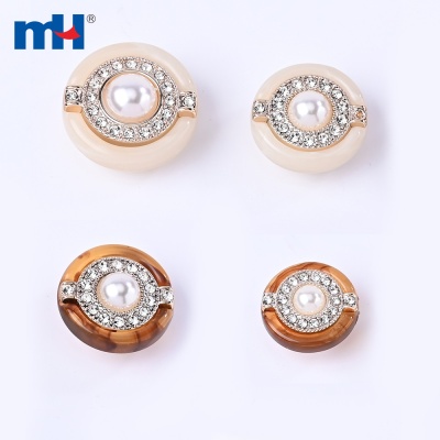 Plastic Rhinestone Button