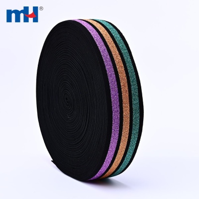 Gold & Silver Woven Elastic Webbing Tape