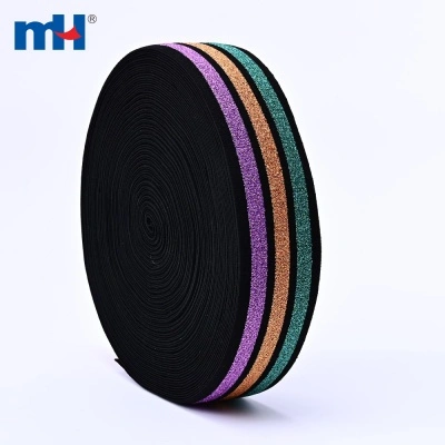 Gold & Silver Woven Elastic Webbing Tape