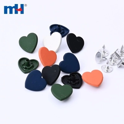 Metal Tack Button with Heart Shape