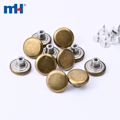Plain Round Metal Jeans Button
