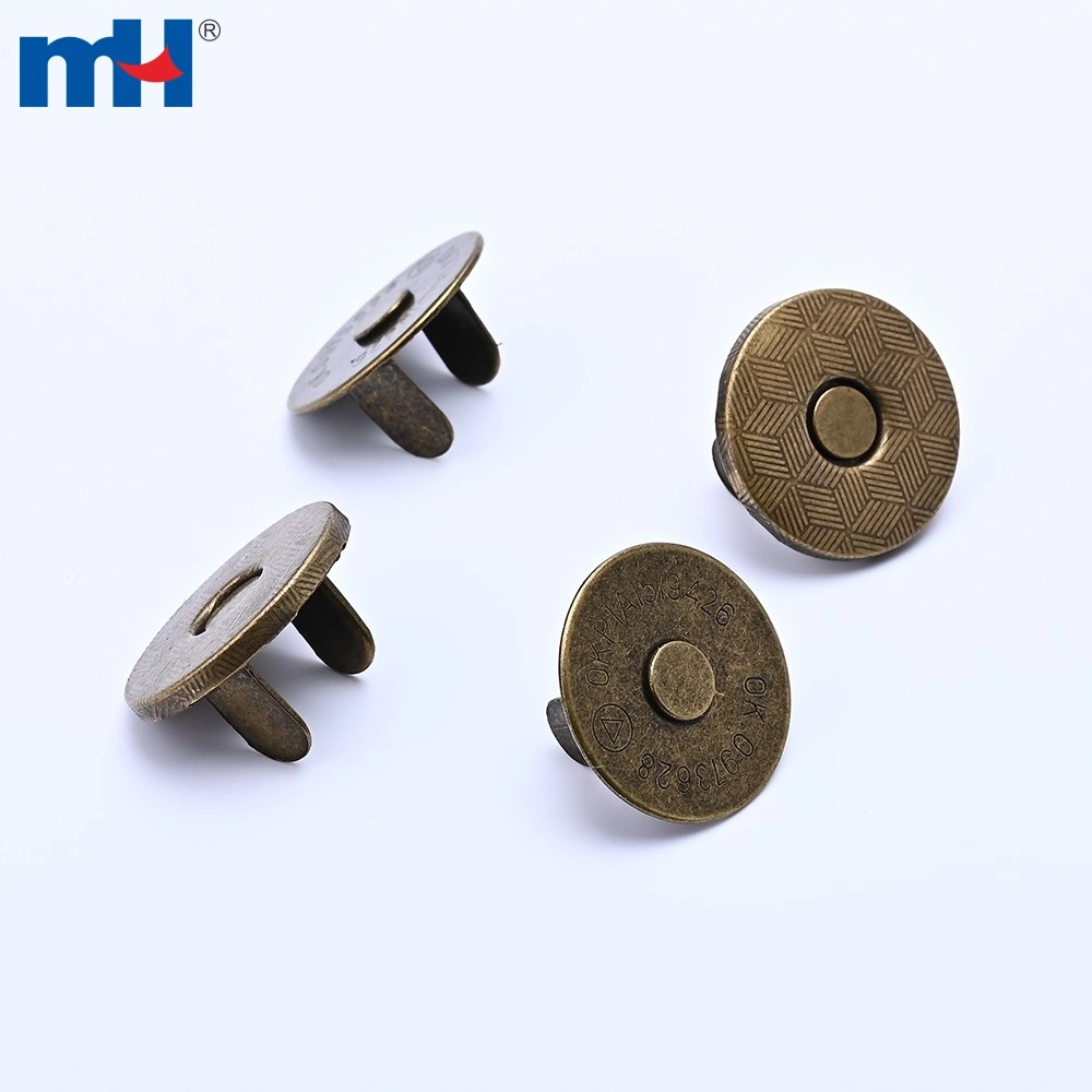凹 Snap Button MH Chinese Factory Ultra-Thin Embossed Round Magnetic Snap Button