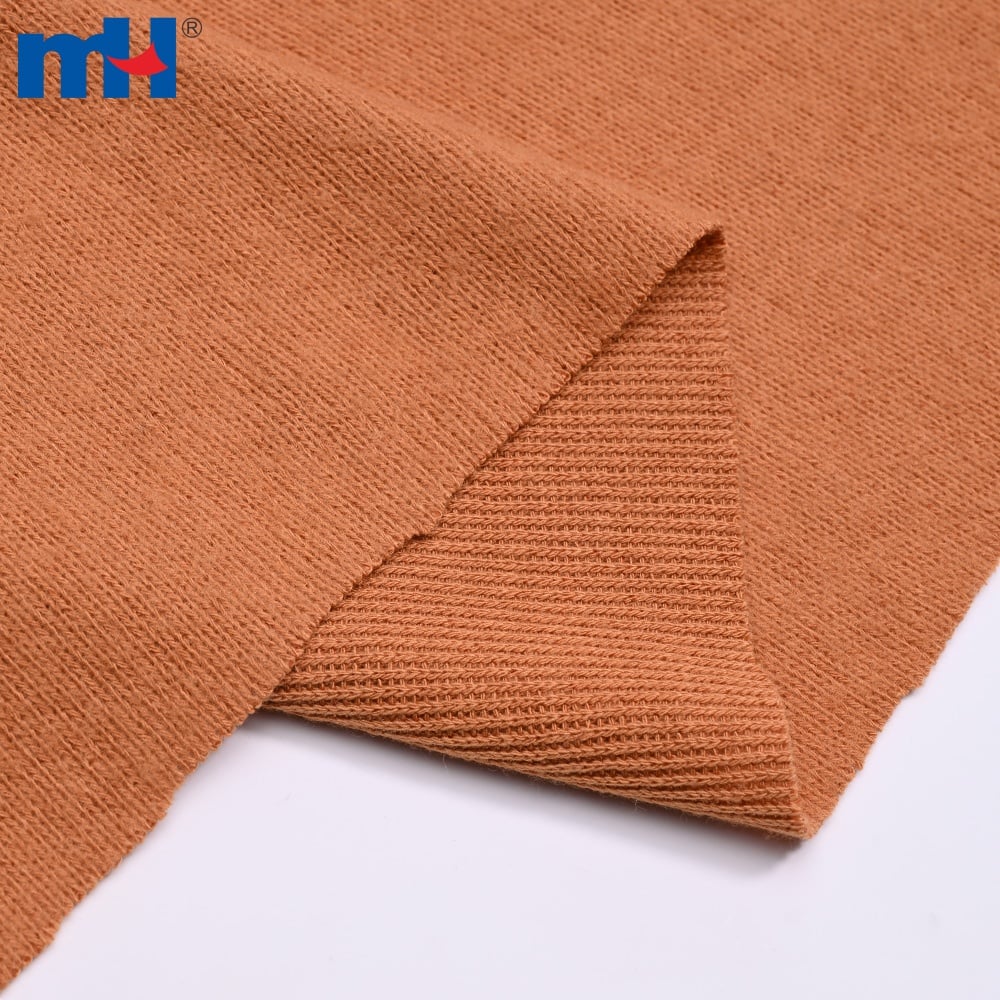 Nahaufnahme der Textur eines doppelseitigen Jacquard-Strickstoffs