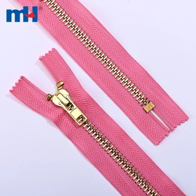 No.10 Light Gold Teeth Closed-End Brass Zipper