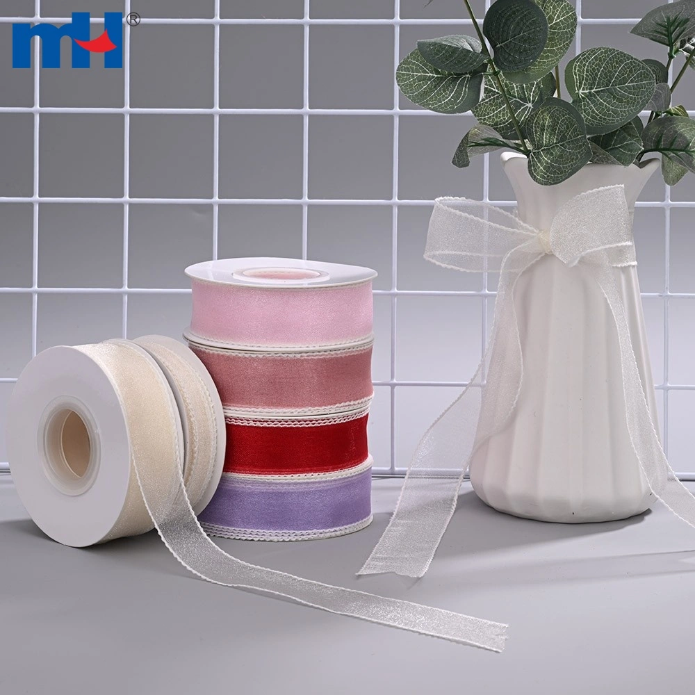 Sharp Ribbonw Special Sheer Ribbon with Solid Edged for Gift Wrapping - MH Wholesale