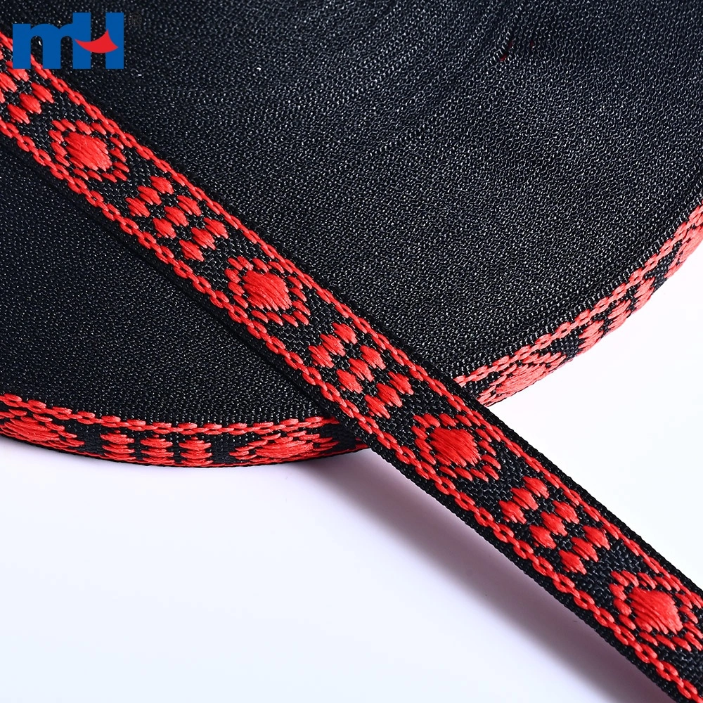 Tampilan detail Pita Jacquard Tenun Tradisional 13mm