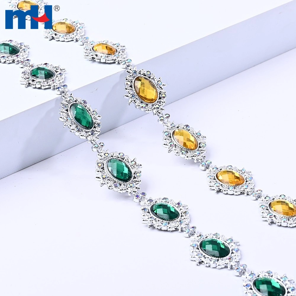 22 mm Strasskette aus Kunststoff – Musterdetails