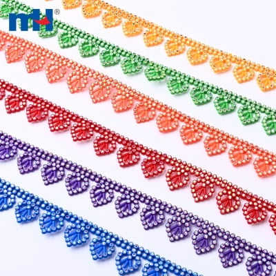 Oq AB shisha toshlari bilan 23 mm plastik rinstone zanjiri