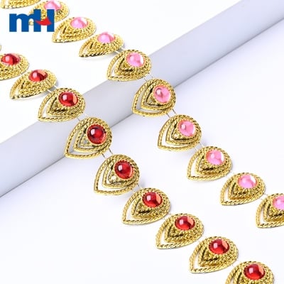 Keramik toshlar bilan 25 mm plastik rinstone zanjiri