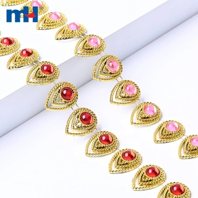25mm Plastic Rhinestone Chain with Ceramic Stones