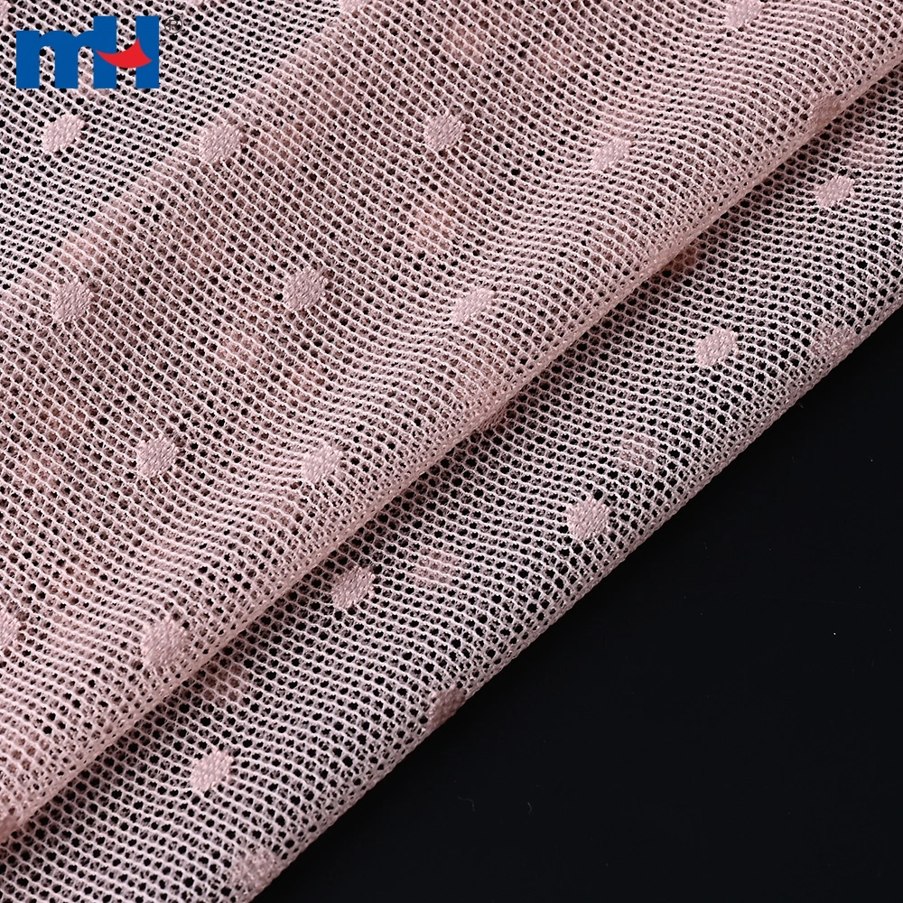 Neylon Spandex nuqtali to'rli to'r mato naqshining tafsilotlari