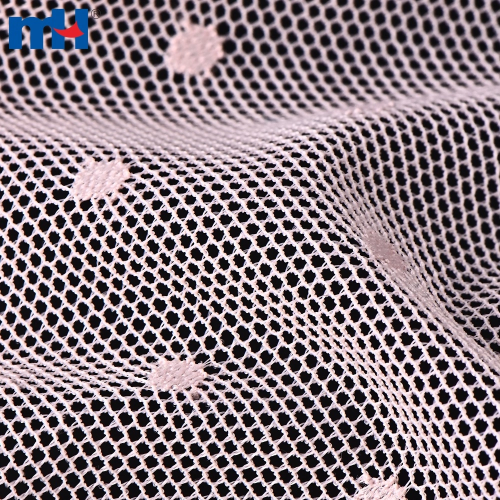 Neylon Spandex nuqtali to'rli to'rli mato mahsulotining batafsil tavsifi