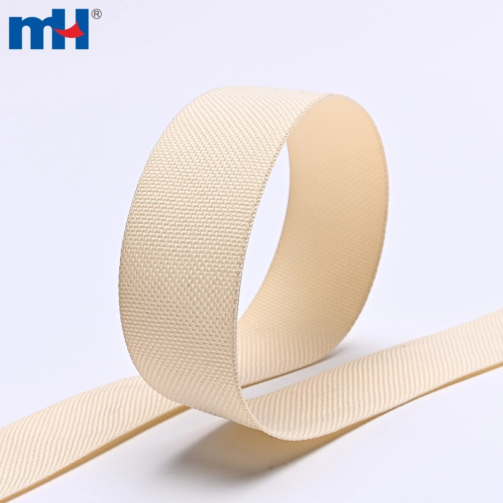 Detailansicht des Musters von gewebtem Matratzeneinfassungsband aus Polyester.