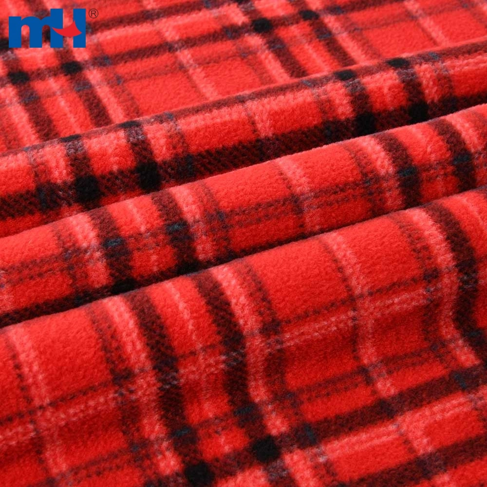 Printed Polar Fleece Fabric texture close-up