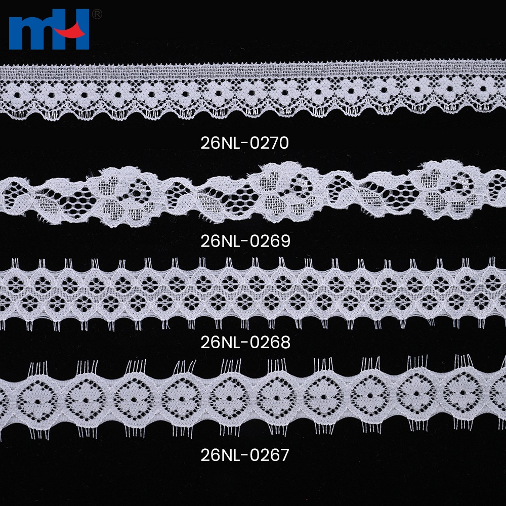 Elastische Trikotspitzenborte, 1.5–2.5 cm breit