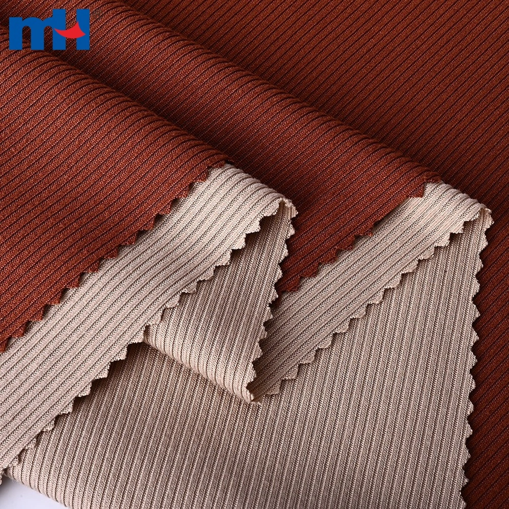 Tejido de punto acanalado 2x2 de 180 g/m² de alta densidad y varias opciones de color.