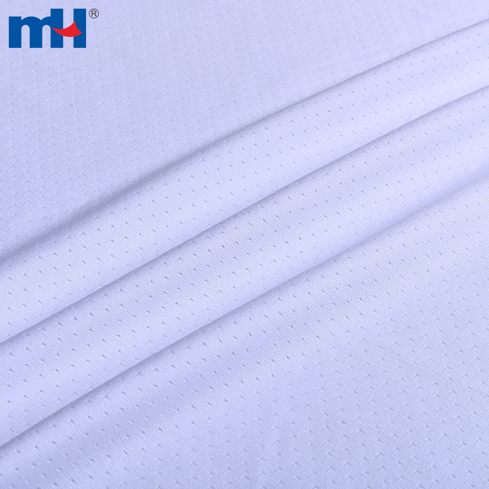 Tejido elástico de punto con malla de mariposa de 160 g/m² y varias opciones de color.