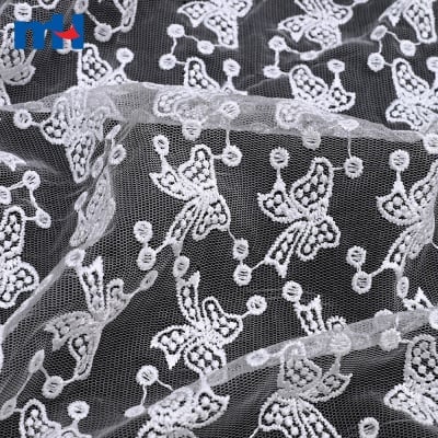 Embroidered Net Lace Fabric