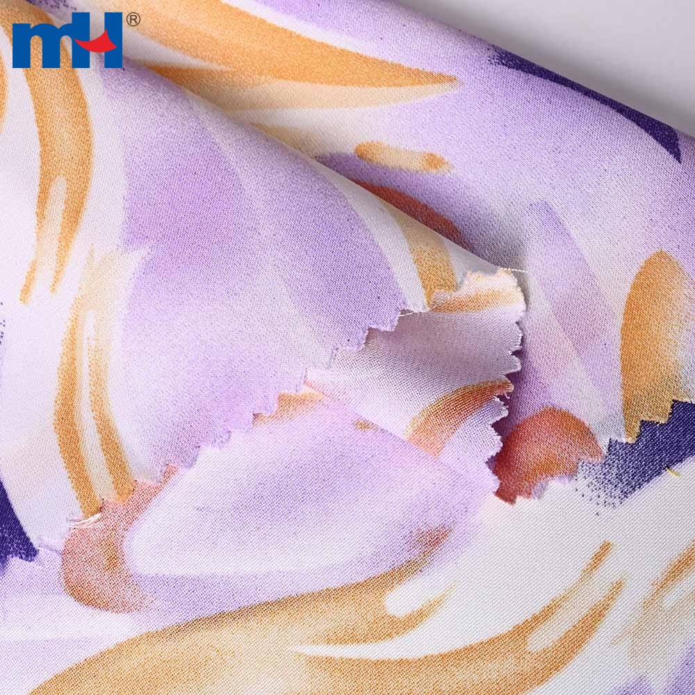 8104-0053 Bedruckter Stretch-Satin-Chiffon-Stoff, Details zum Druckmuster