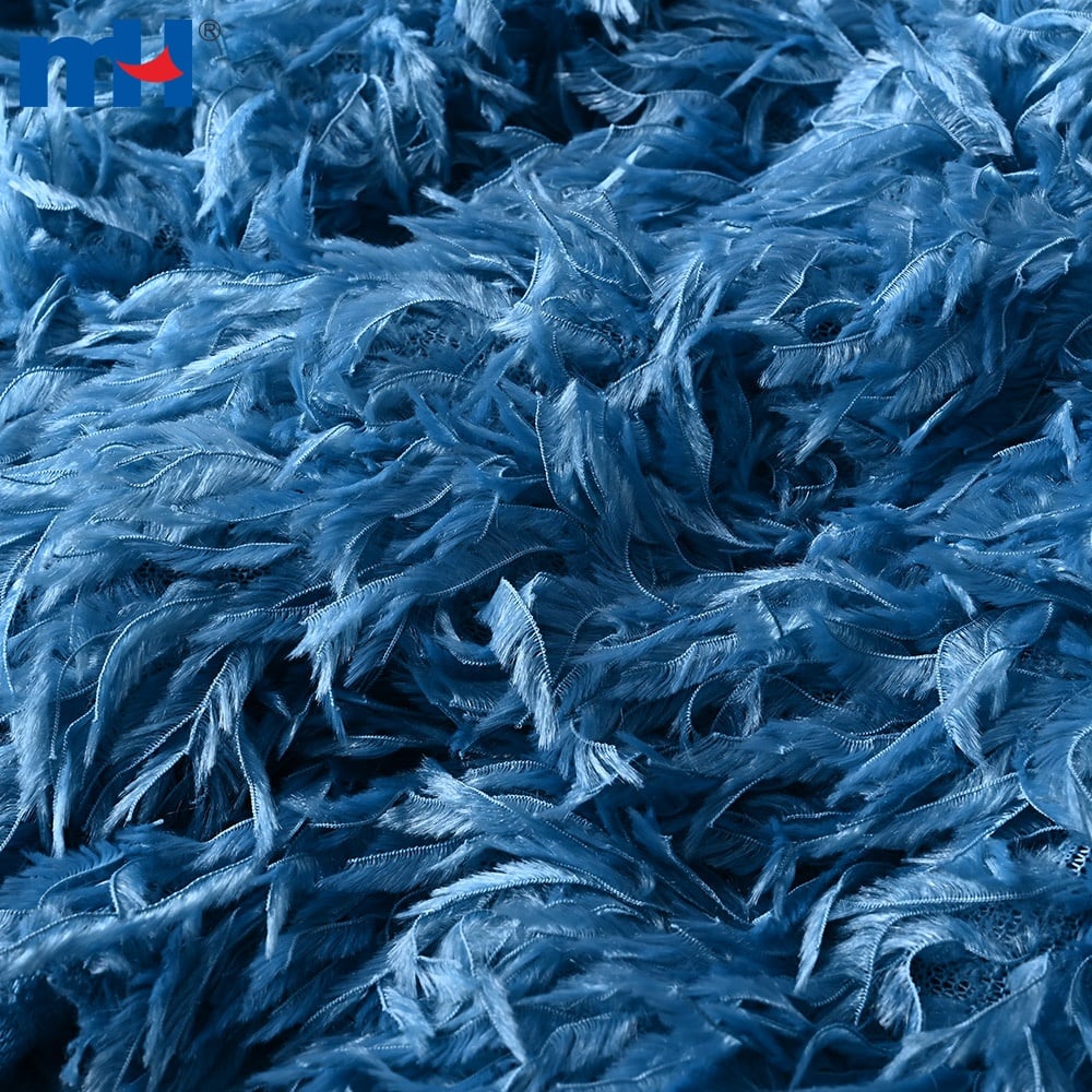 Silky Feather Velvet Faux Fur Fabric lustrous surface detail