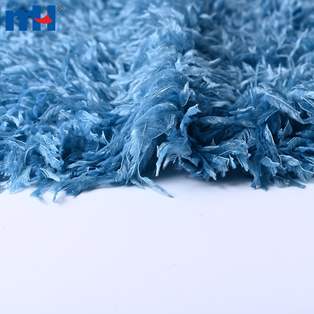 Silky Feather Velvet Faux Fur Fabric 100% Polyester surface