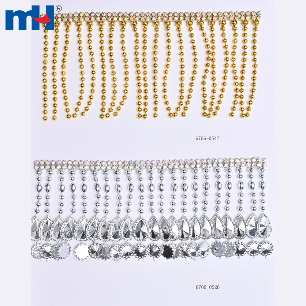 Cadena de plástico con diamantes de imitación