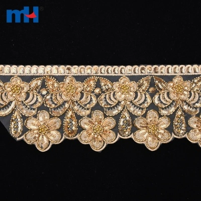Lace Trimming with Beads Sequins