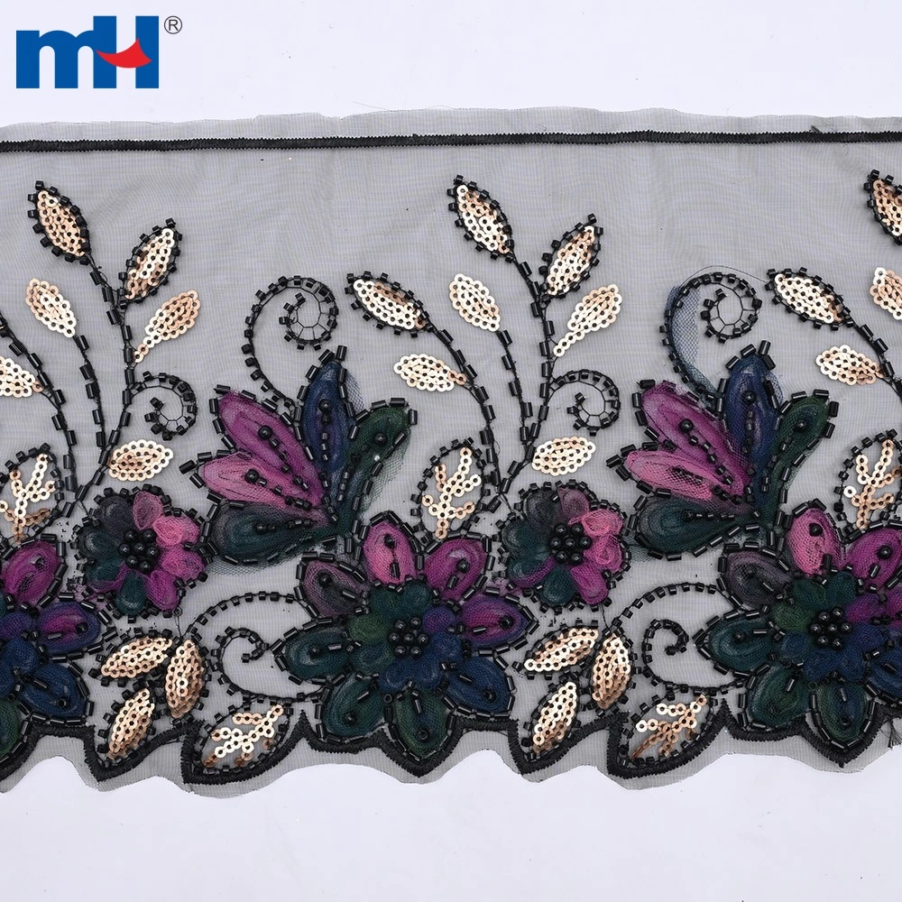 26NL-0427 Ren đính hạt và kim sa