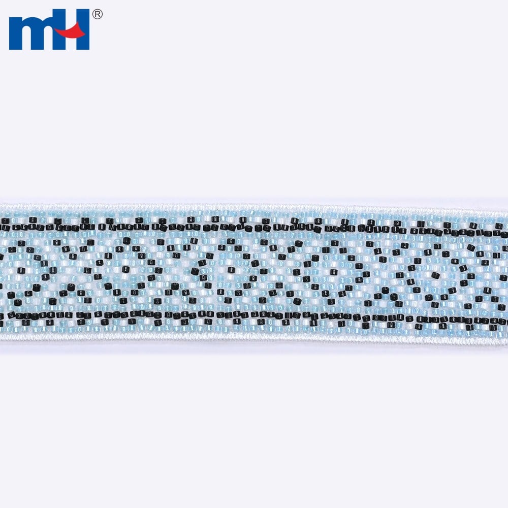 26NL-0663 Bordure en dentelle à paillettes