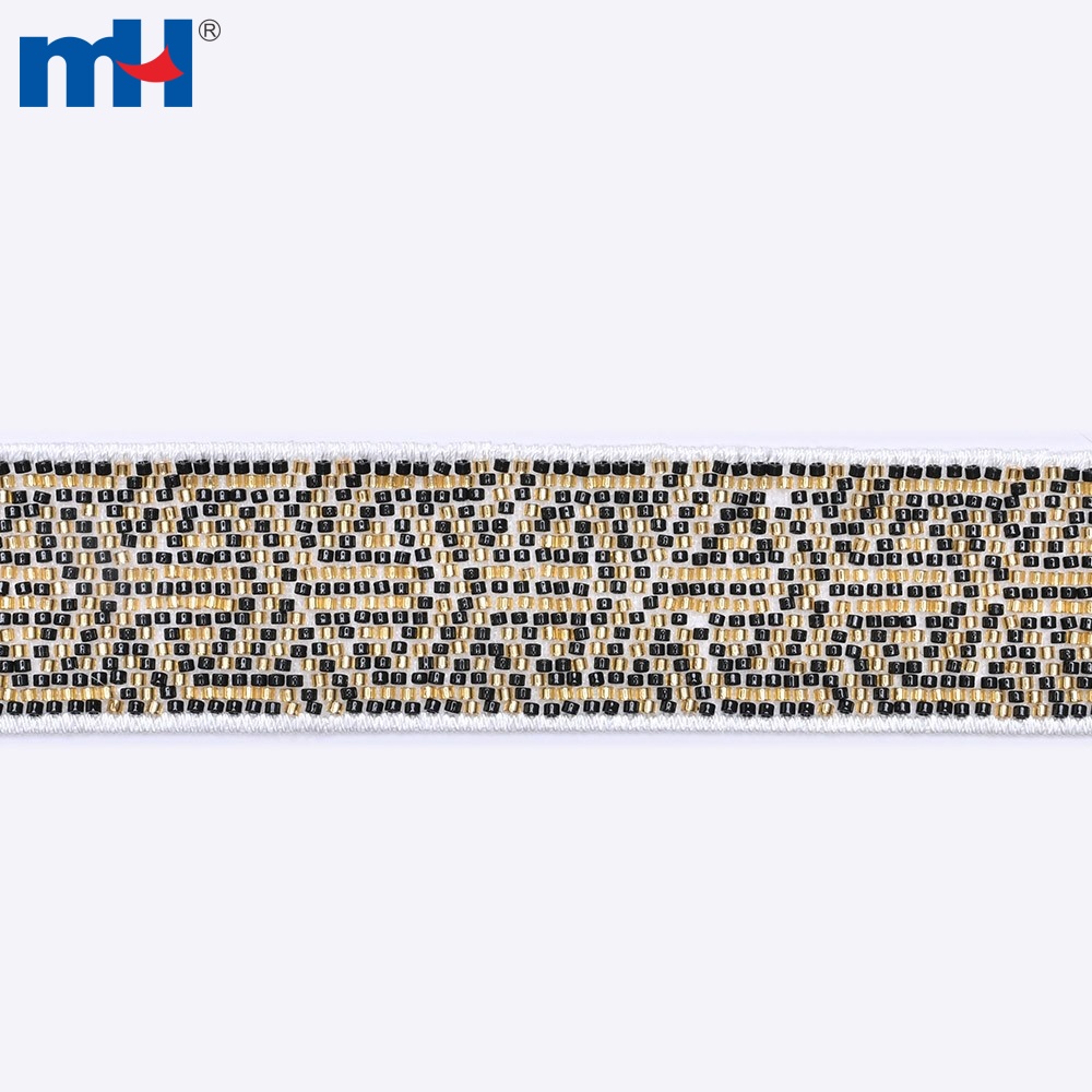 26NL-0664 Bordure en dentelle à paillettes
