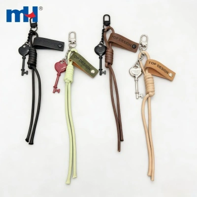 Heart Key Metal Charm Keychain