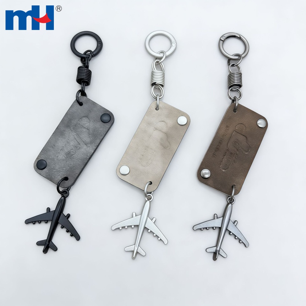 Die-cut leather plate airplane charm design