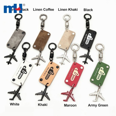 Leather Airplane Keychain