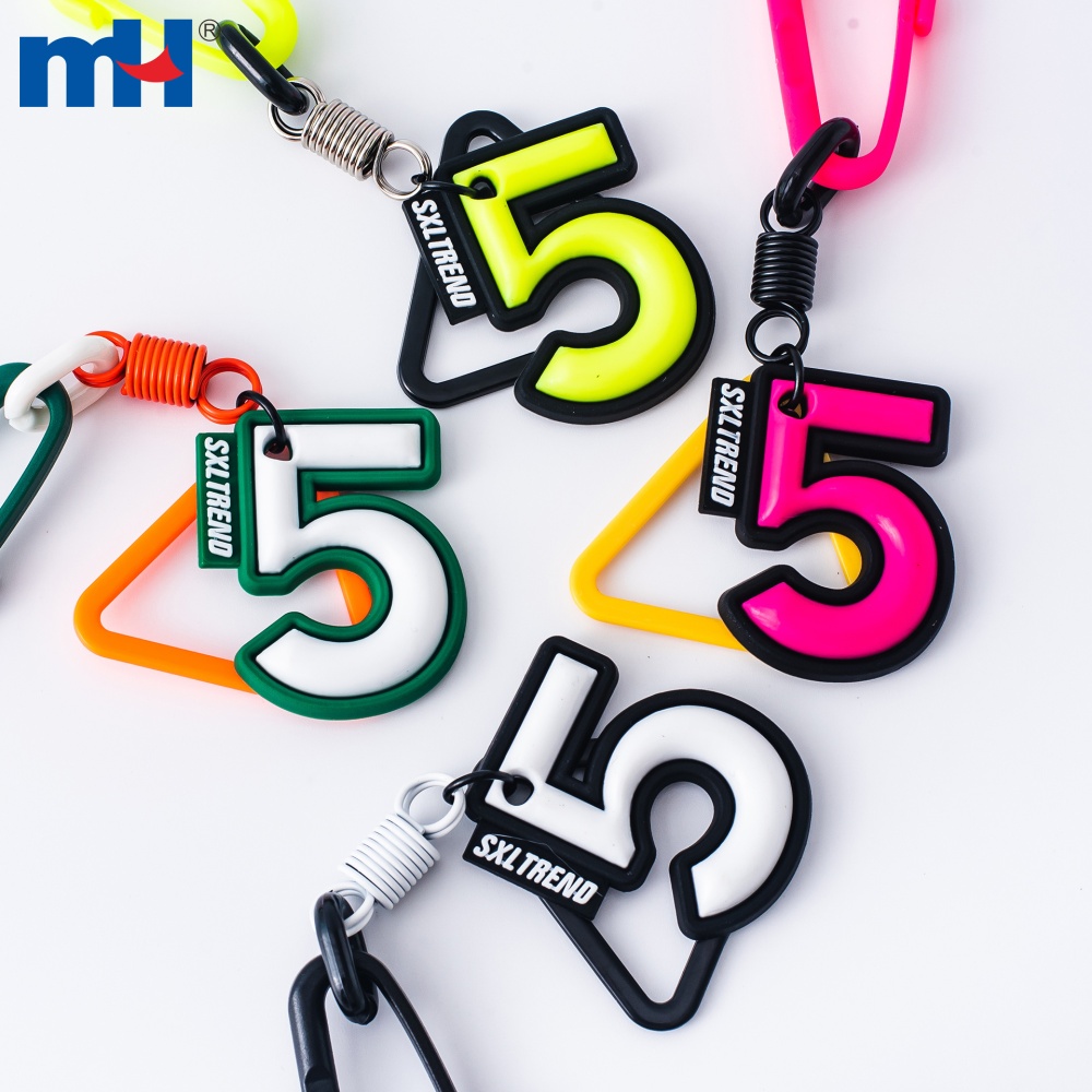 Number 5 keychain charm design display