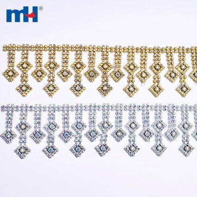 Cadena de plástico con diamantes de imitación y piedra