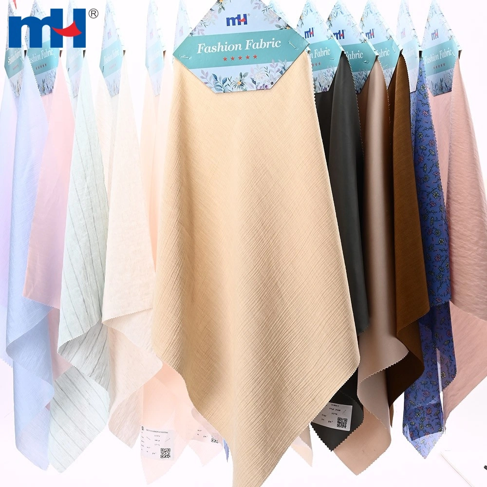 Vải pha Polyester Viscose Len, kiểu dáng rủ,
