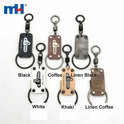 Printed Leather Tag Keychain